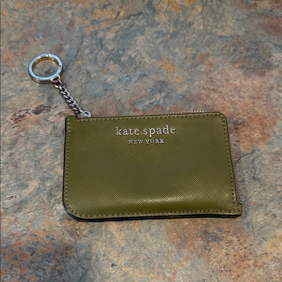 Kate Spade Green Keychain Pouch EUC - Picture 2 of 11